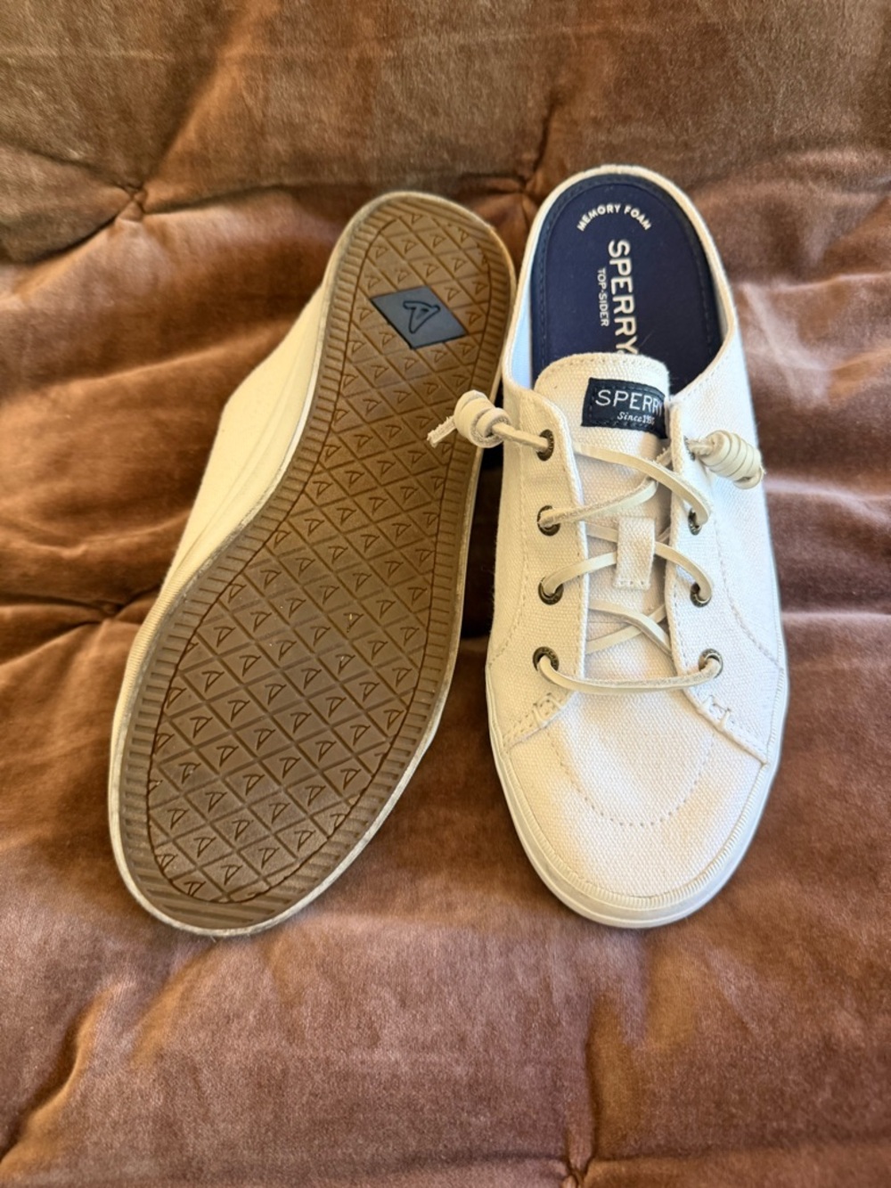 Sperry White Canvas Slip-On Sneakers - Picture 2 of 4